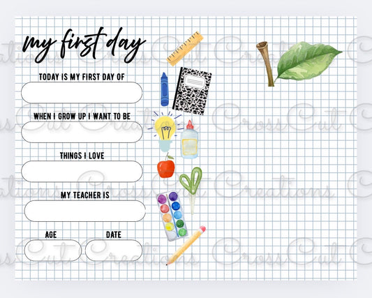 My First Day Handprint Keepsake